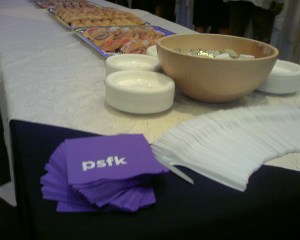 Purple psfk napkin on the food table
